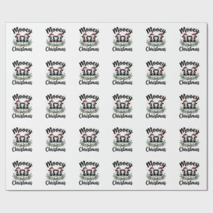 Mooey Weihnachten Kuh Vintage Gravur Shirt Design Geschenkpapier