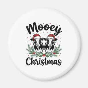 Mooey Weihnachten Kuh Vintage Gravur Shirt Design Magnet