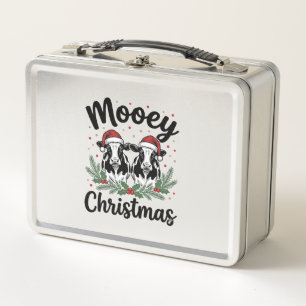 Mooey Weihnachten Kuh Vintage Gravur Shirt Design Metall Brotdose