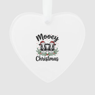 Mooey Weihnachten Kuh Vintage Gravur Shirt Design Ornament
