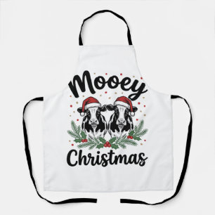 Mooey Weihnachten Kuh Vintage Gravur Shirt Design Schürze