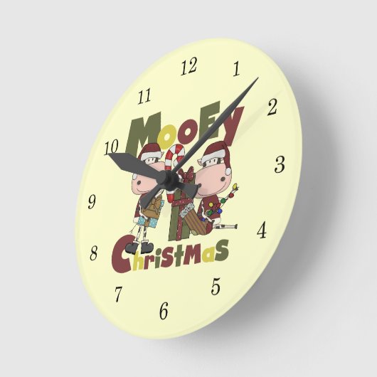 Mooey Weihnachten Runde Wanduhr (Winkel)