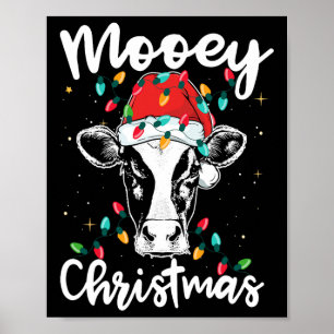 Mooey Weihnachten Santa Weihnachtslichter Kuhliebh Poster