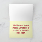 Mooey Weihnachtswinter-Kuh in der Feiertagskarte (Innenseite)