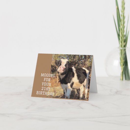 MOOING WISHES AUF IHREM **21. GEBURTSTAG** KARTE (Vorderseite)