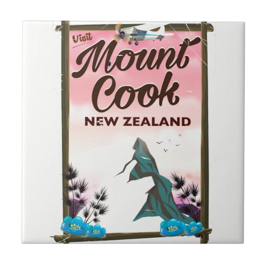 Mook Cook New Zealand Reiseplakat Fliese (Vorderseite)