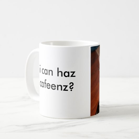 Mooki "ich kann haz caffeenz?" Tasse (Vorderseite Links)