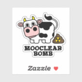 Mooklear Bomb Funny Cow Puff Aufkleber (Blatt)