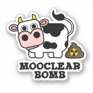 Mooklear Bomb Funny Cow Puff Aufkleber