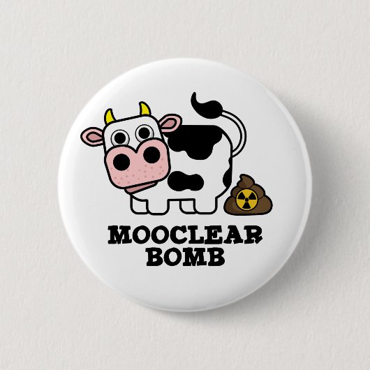 Mooklear Bomb Funny Cow Puff Button (Vorderseite)