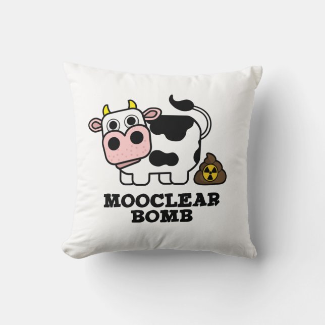 Mooklear Bomb Funny Cow Puff Kissen (Vorderseite)