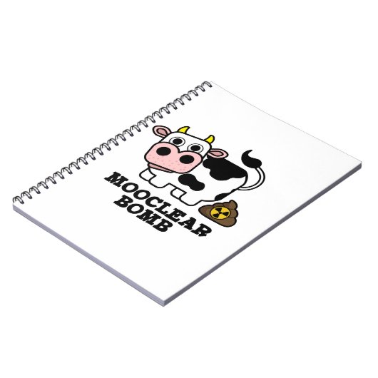 Mooklear Bomb Funny Cow Puff Notizblock (Linke Seite)