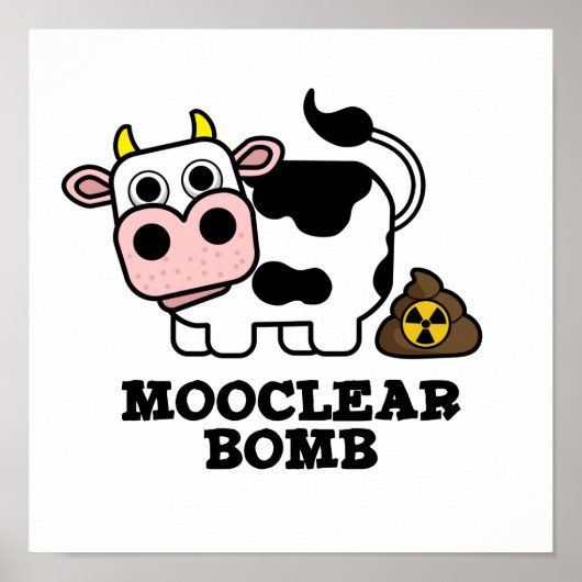 Mooklear Bomb Funny Cow Puff Poster (Vorne)