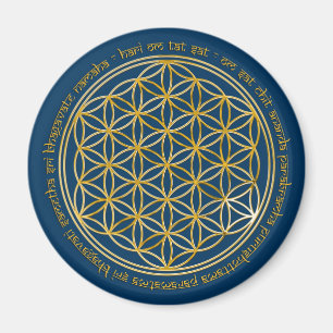 Moola Mantra / Blume des Lebens dunkelblau Magnet