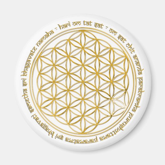 Moola Mantra / Blume Des Lebens Magnet (Vorne)