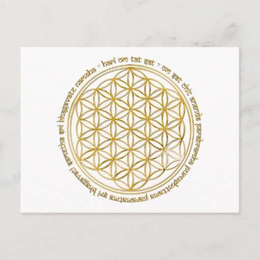 Moola Mantra / Blume des Lebens Postkarte (Vorderseite)