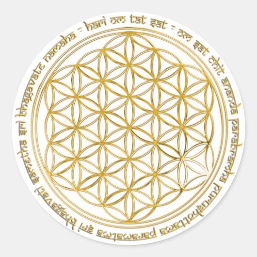 Moola Mantra / Blume Des Lebens Runder Aufkleber (Vorderseite)