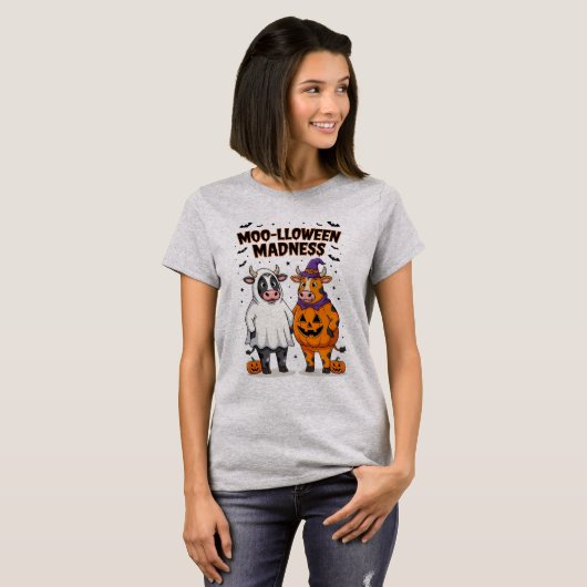 Moolloween Madness Funny Cow Halloween Tee (Vorne ganz)