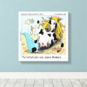 Moomaid Funny 1/2 Mermaid 1/2 Kuh Canvas Print Leinwanddruck (Insitu (Holzboden))