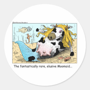 Moomaid Funny Cow Cartoon Geschenke T-Shirts Samme Runder Aufkleber