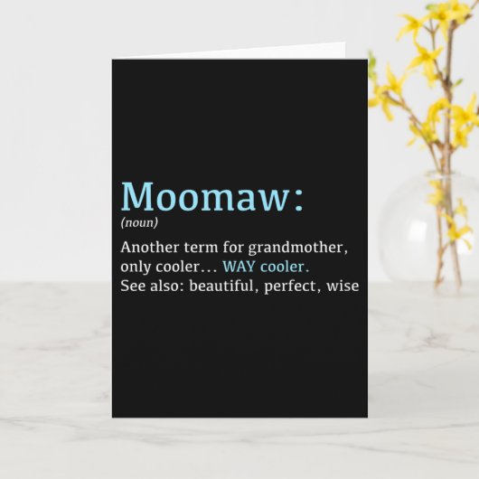 Moomaw_ Funny Definition Noun - Another Term  Karte (Gelbe Blume)