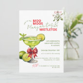 MooMoos, Margaritas & Mistletoe Weihnachtsfeier Einladung (Stehend Vorderseite)