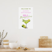 MooMoos & Margaritas Pink Birthday Welcome Sign Poster (Küche)