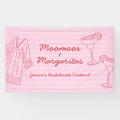 Moomoos & Margaritas Pink & Red Bachelorette Banner (Horizontal)