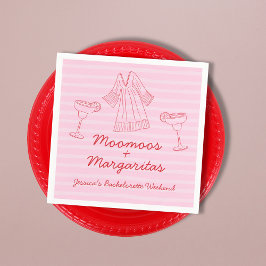 Moomoos & Margaritas Pink & Red Bachelorette Serviette