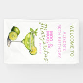 MooMoos & Margaritas Rosa Geburtstags-Willkommenss Banner (Horizontal)
