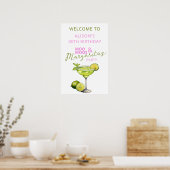 MooMoos & Margaritas Rosa Geburtstags-Willkommenss Poster (Küche)