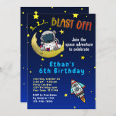 Moon Adventure Geburtstagsparty Einladung (Vorne/Hinten)