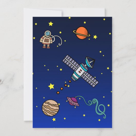 Moon Adventure Geburtstagsparty Einladung (Rückseite)