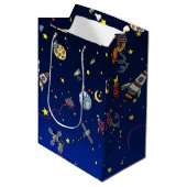 Moon Adventure Mittlere Geschenktüte (Vorderseite Schrägansicht)