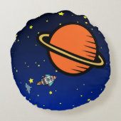 Moon Adventure Round Pillow Rundes Kissen (Rückseite)