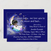 Moon and Back Baby Dusche Einladung (Vorne/Hinten)