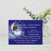 Moon and Back Baby Dusche Einladung (Stehend Vorderseite)