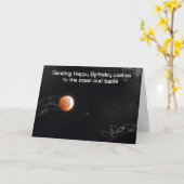 Moon and Back Birthday Wish Karte (Gelbe Blume)