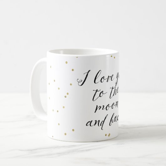 Moon and Back Gold Confetti Kaffeetasse (Vorderseite Links)