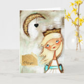 Moon and Back - Grußkarte Karte (Gelbe Blume)