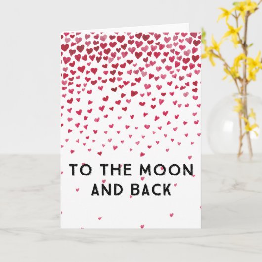 Moon and Back Hearts Karte (Gelbe Blume)