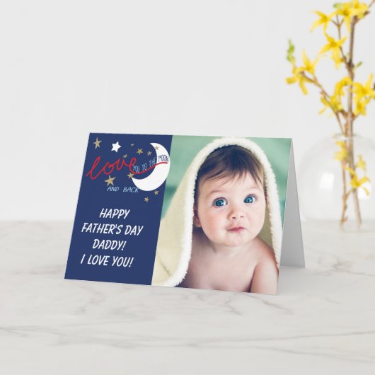 Moon and Back Liebe You Vaters Day Karte (Gelbe Blume)