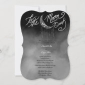 Moon and Back Silver and Black Night Sky Einladung (Vorderseite)