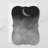 Moon and Back Silver and Black Night Sky Einladung (Rückseite)