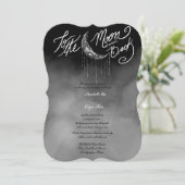 Moon and Back Silver and Black Night Sky Einladung (Stehend Vorderseite)