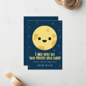 Moon and Back Valentine’s Day Card Mitteilungskarte (Vorderseite/Rückseite Beispiel)