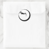 Moon and Bat Runder Aufkleber (Tasche)