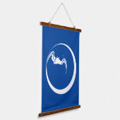 Moon and Bat Wandteppich Mit Holzrahmen (Gewinkelt)
