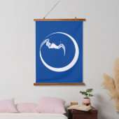 Moon and Bat Wandteppich Mit Holzrahmen (Schlafzimmer)