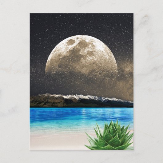 Moon and Beach Card Postkarte (Vorderseite)